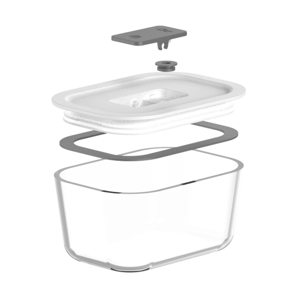 Tupper 370ml Vidrio-pp-y-silicona Blanco Fresh Lock — Divino