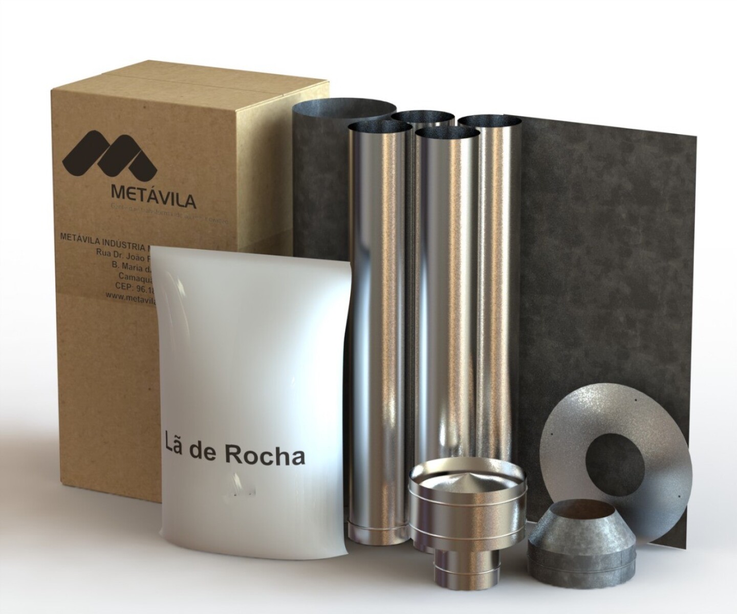 Kit de Instalación para Techo Metávila 250 mm | Acero Inoxidable 
