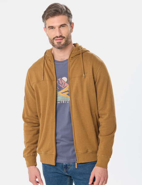 CANGURO CON CIERRE Y CAPUCHA Beige