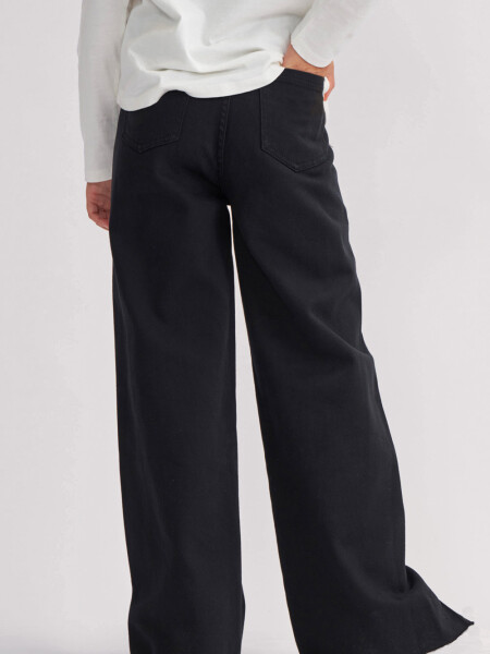 Pantalón oxford con cortes Negro