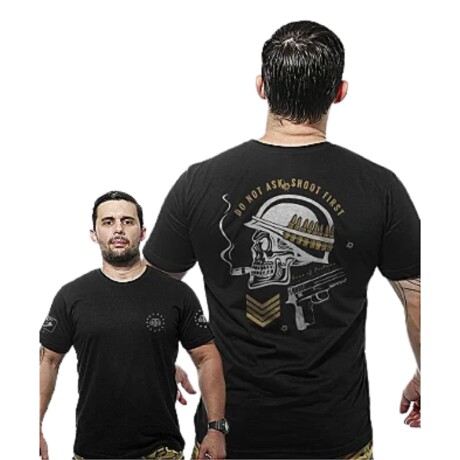 Remera manga corta con Frases Beige