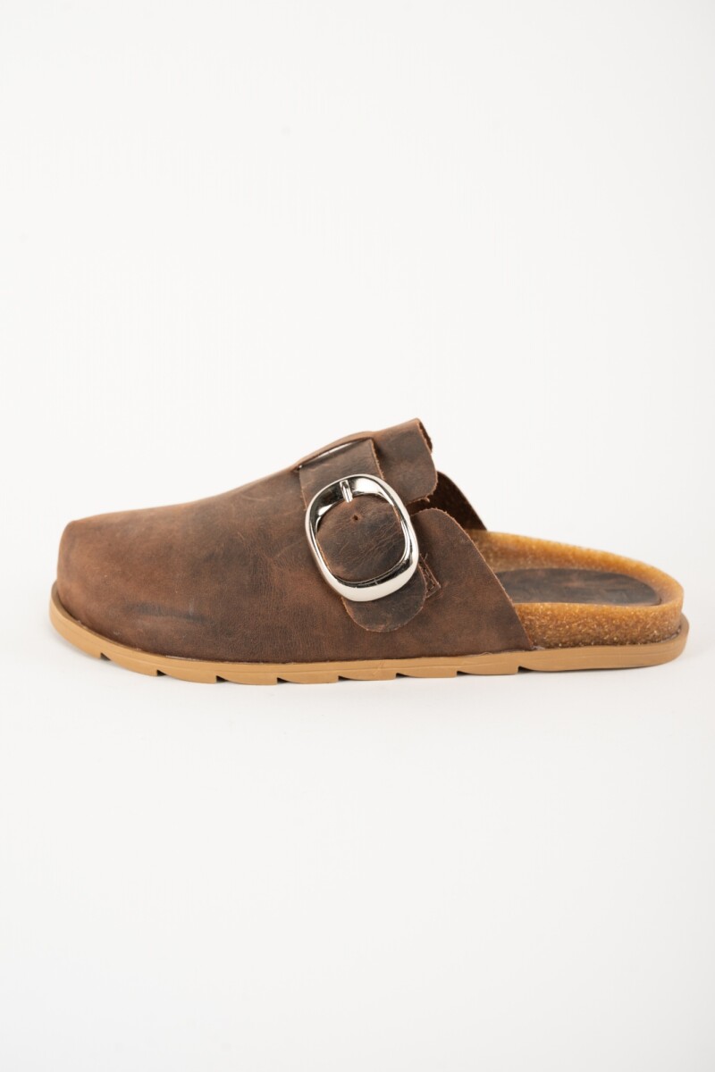 Zueco Cuero - Chocolate 