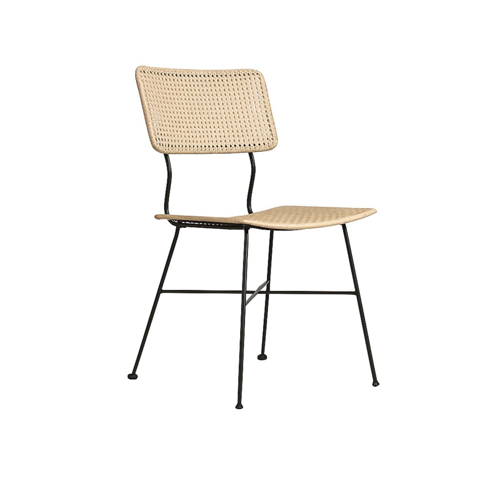 SILLA DE COMEDOR HIERRO-Y-RATTAN-SINTETICO NATURAL-BEIGE VITTORIA
