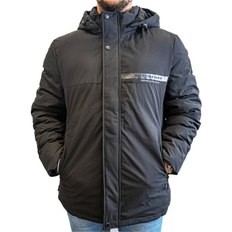 Uzspace Campera Winter C/capucha Bolsillos Abrigo Negro