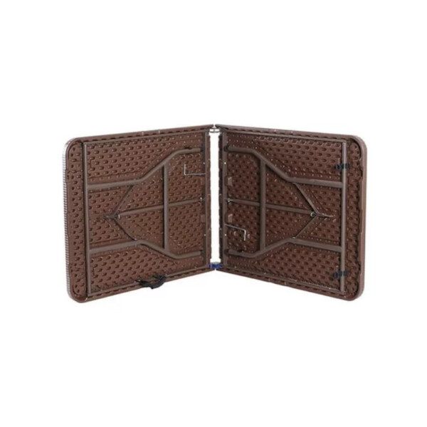 MESA PLEGABLE BASE DE METAL 180X76X74 RATAN MARRON MARRON