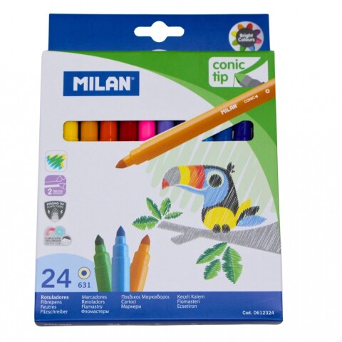 MARCADORES MILAN 24 COLORES GRUESOS MODELO 631 MARCADORES MILAN 24 COLORES GRUESOS MODELO 631