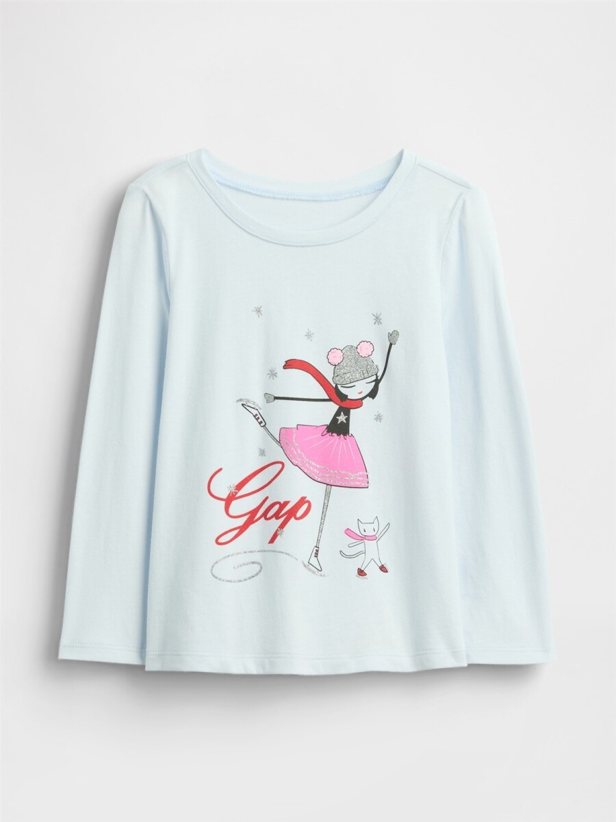 Remera Logo Gap Toddler Niña - Serene Blue 