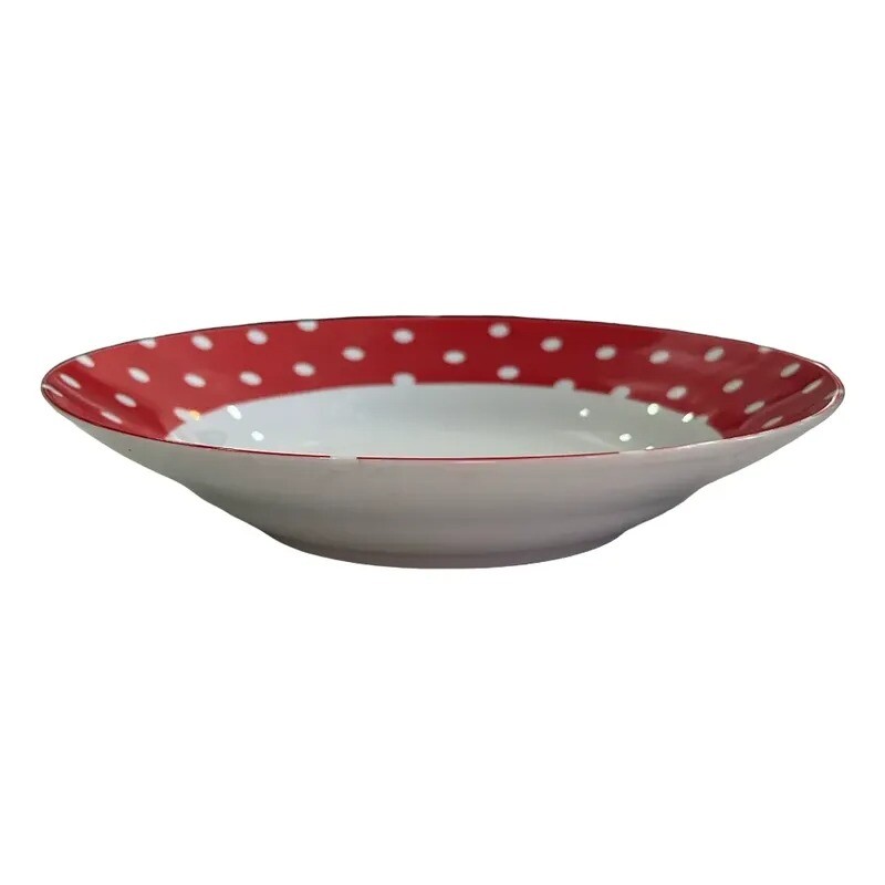 PLATO HONDO CON DISEÑO DE LUNARES ROJO PLATO HONDO CON DISEÑO DE LUNARES ROJO