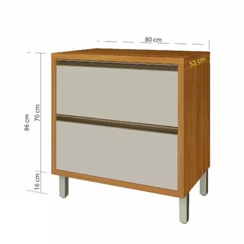 Bajo mesada Baronesa Off White 80cm 1 puerta 1 cajón Bajo Mesada Baronesa Off White 80cm 1 Puerta 1 Cajón