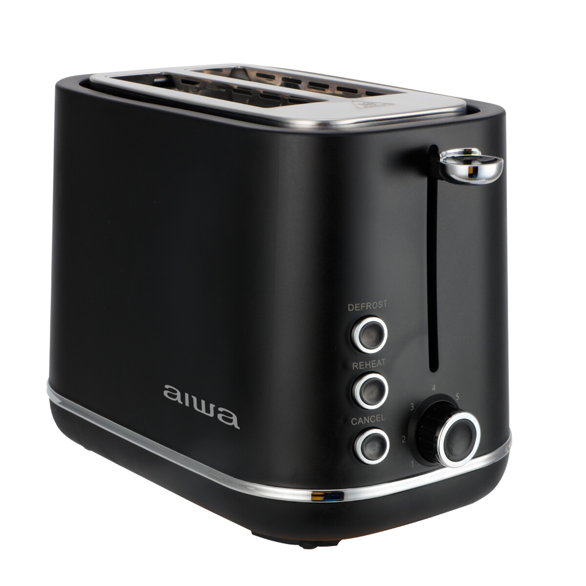 Tostadora para 2 panes AIWA Negra 850W Bandeja Removible y 7 Niveles | AWTD1430 
