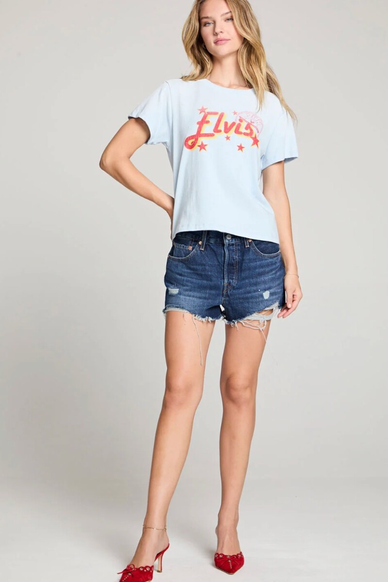 Camiseta Elvis Celeste