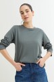 Remera manga larga básica VERDE OLIVA