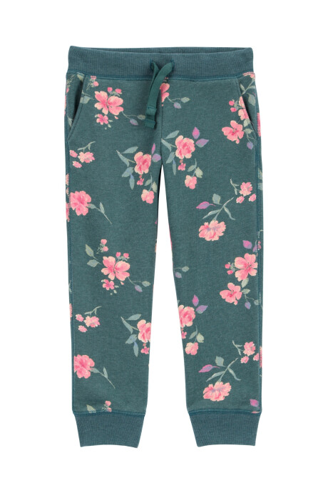 Pantalón deportivo de algodón, diseño floral. Talles 2-5T Sin color