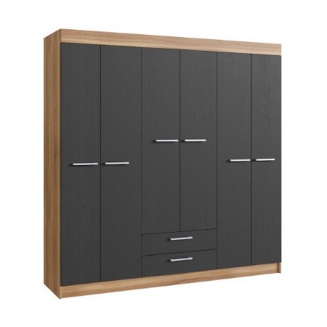 ROPERO 6 PUERTAS 2 CAJONES NOGAL/GRAFITO ARTECAS ROPERO 6 PUERTAS 2 CAJONES NOGAL/GRAFITO ARTECAS