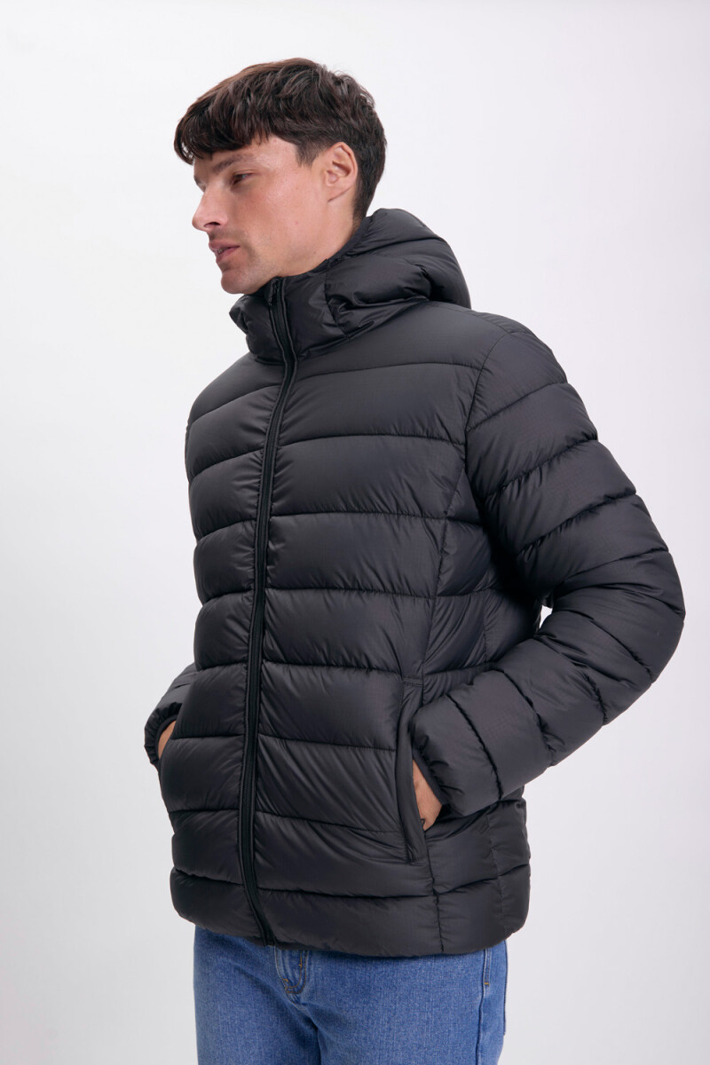 Campera capitoneada Negro