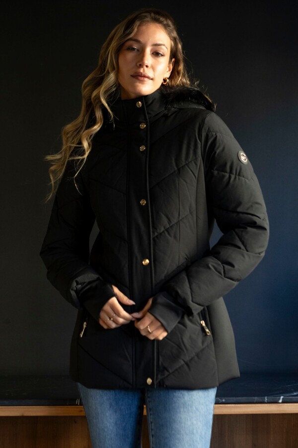 Campera Abrigo Faux Fur NEGRO