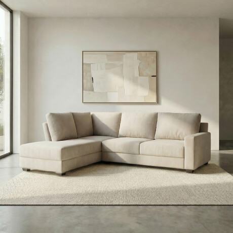 Rinconera Avero - Tela Microfibra - Chaise izquierdo Berlin 02 (Beige)