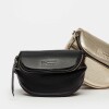 Bandolera Soft en Cuero Graneado Negro