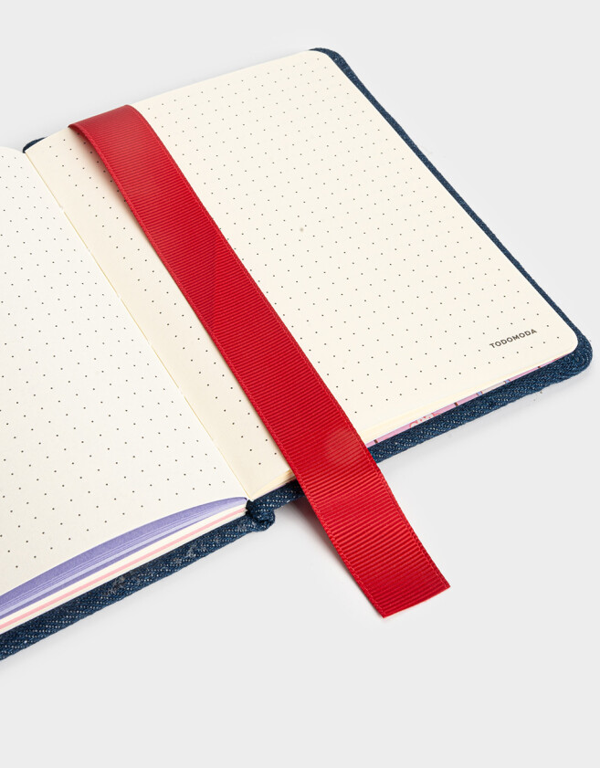 Anotadores Cuadernos y Memos Cuaderno A6 De Denim Con Parches - Azul Medio