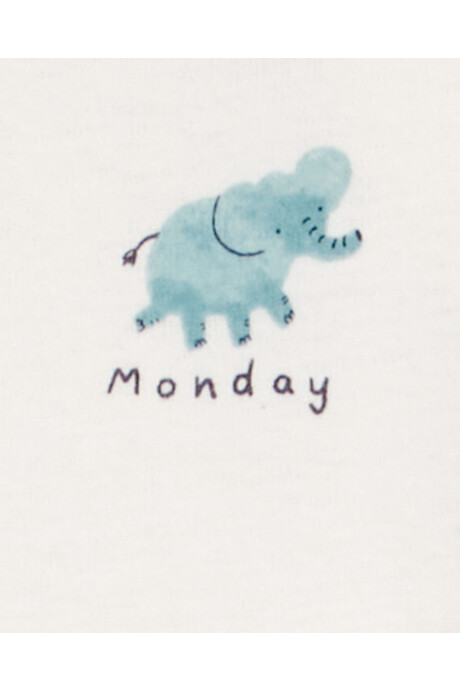 Pack siete bodies de algodón, manga corta, estampa animales Sin color