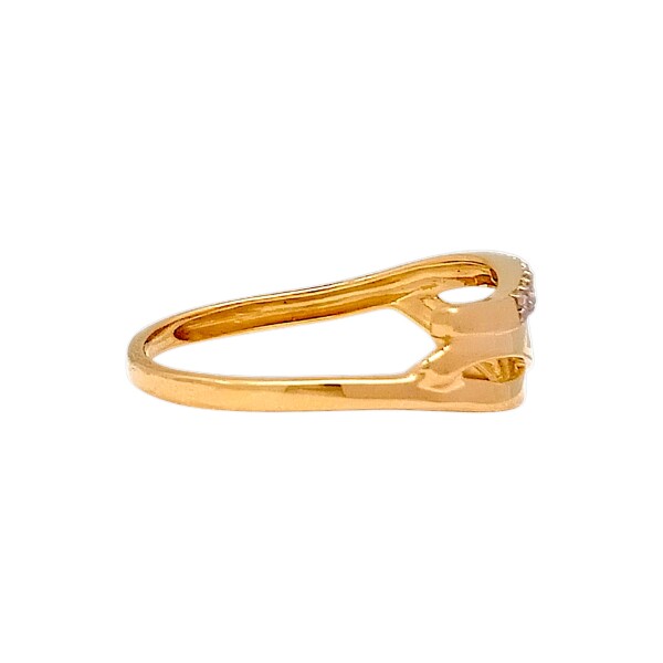 Anillo Nudo Brillante-Oro bajo-Piedra Zirconia-AN8244 conpiedra