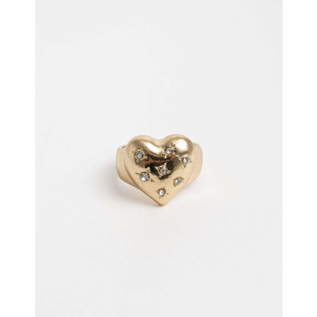 Anillos Medianos y Grandes Corazón Dorado