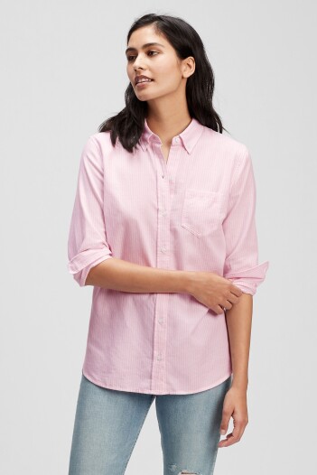 Camisa Oxford Mujer Pink Stripe 8172-1