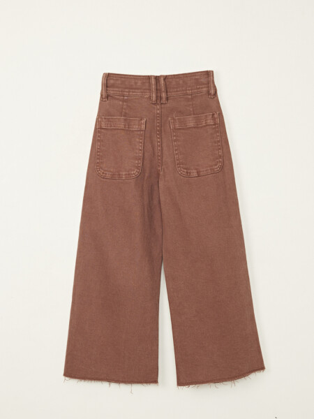 Pantalón jean ancho Marrón
