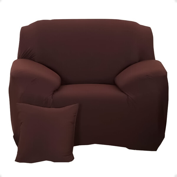 Cubre Sillón De Tela Elastizada Funda Forro Sofá 1 Cuerpo Marrón