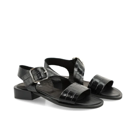 SANDALIAS VENET - CUERO CHAMBERY NEGRO