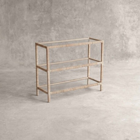 CONSOLA RATTAN-MADERA-Y-VIDRIO NATURAL-BEIGE VITTORIA NATURAL