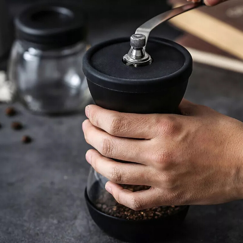 Molinillo de café manual + Frasco obsequio NEGRO