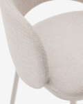 Taburete Maina de chenilla beige y patas de acero con acabado beige FSC Mix Credit 65 cm