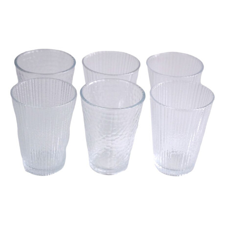 Set de 6 vasos de vidrio labrados Set de 6 vasos de vidrio labrados