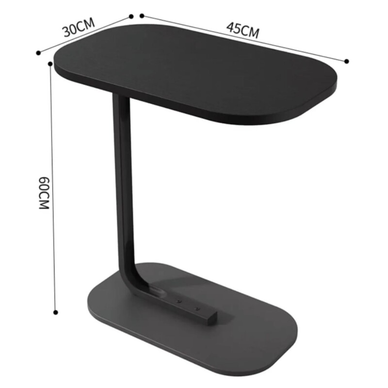 Mesa auxiliar Lumax de arrime MDF minimalista para living Marmol Negro