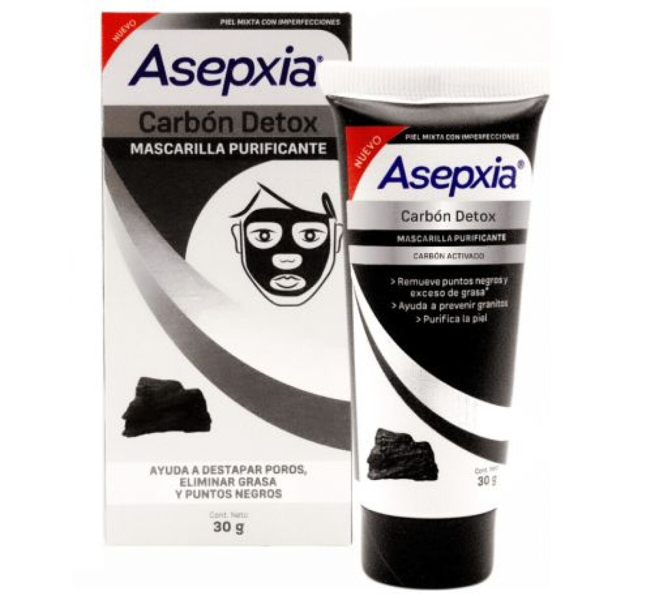 Asepxia Mascarilla Carbón 30g 