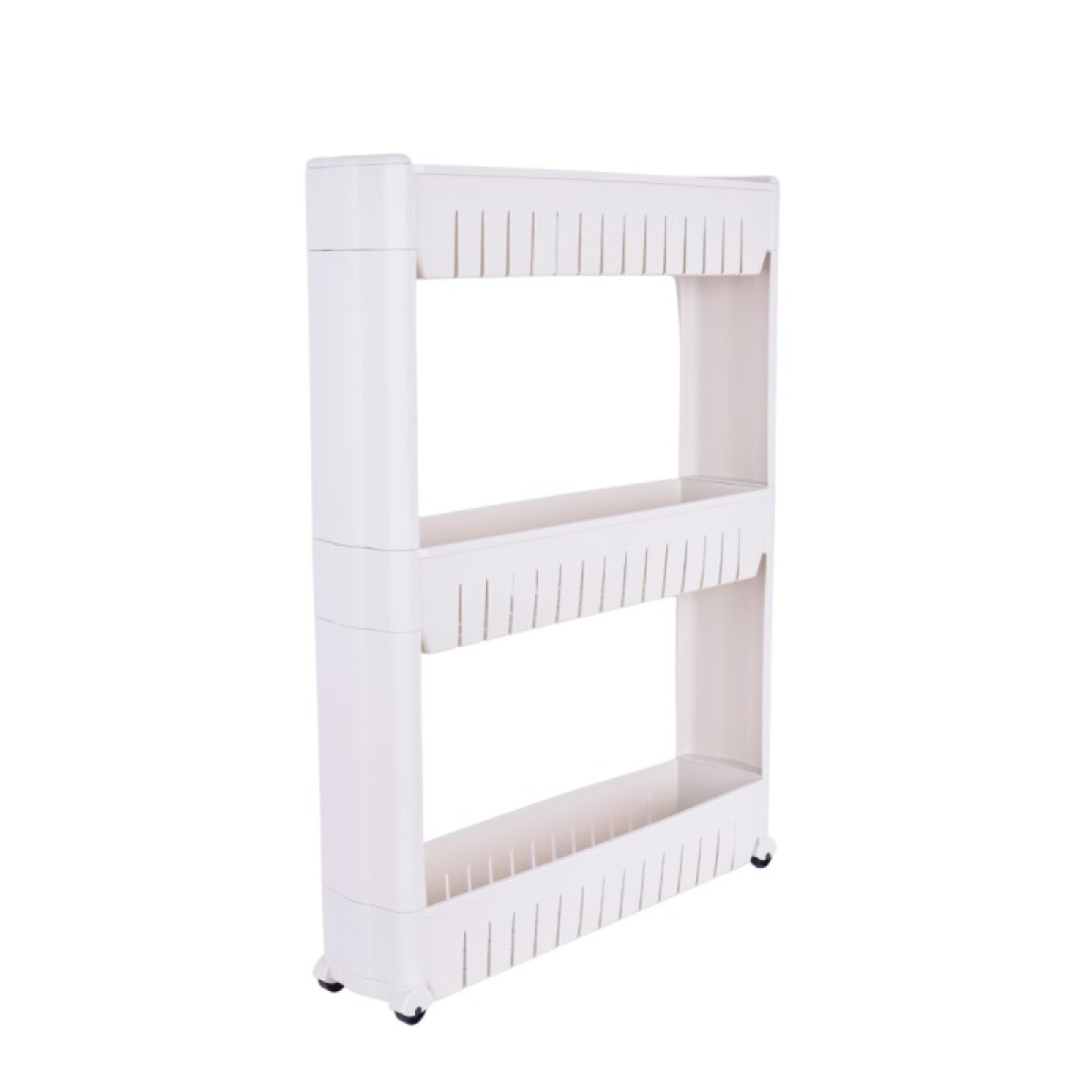 Carrito Organizador con rueditas 3 niveles blanco y gris - Carrito Organizador Con Rueditas 3 Niveles Blanco Y Gris 