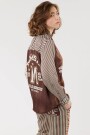 ISABEL MIXED PRINT SHIRT Marron