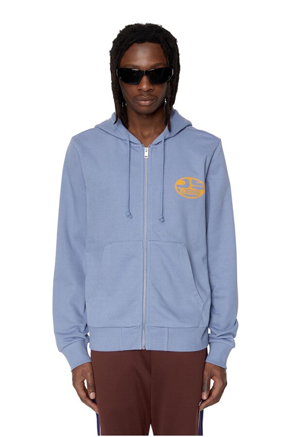 Polerones Para Hombre S-Ginn-Hood-Zip Light Blue