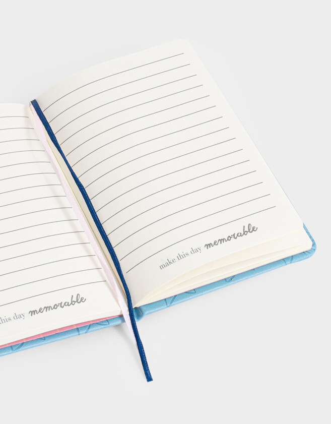 Anotadores Cuadernos y Memos Texturada Cuaderno A6 Forrado Pu - Azul Celeste