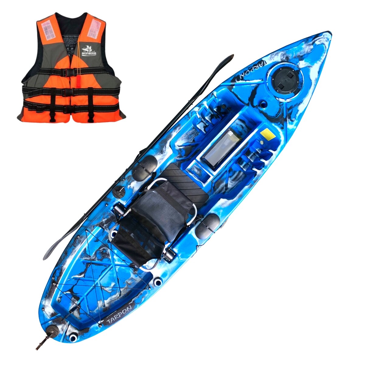 Kayak Caiaker Tarpon sin pedalera - Camo Azul 