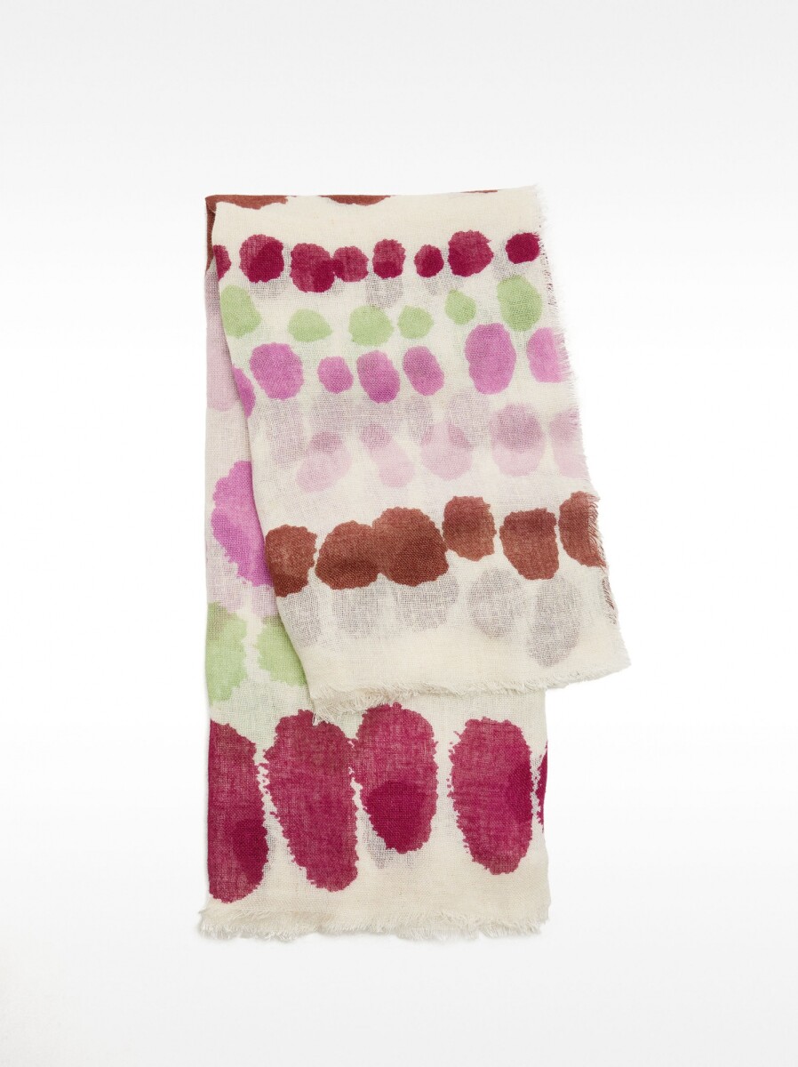 Pañuelo Estampado Con Lino - violeta 
