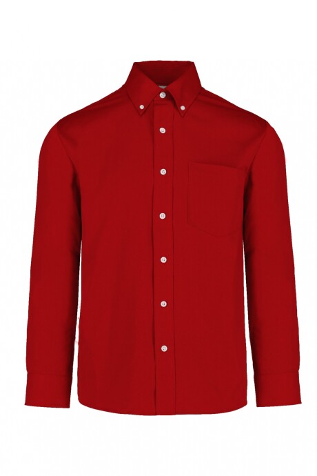 Camisa gabardina manga larga Rojo