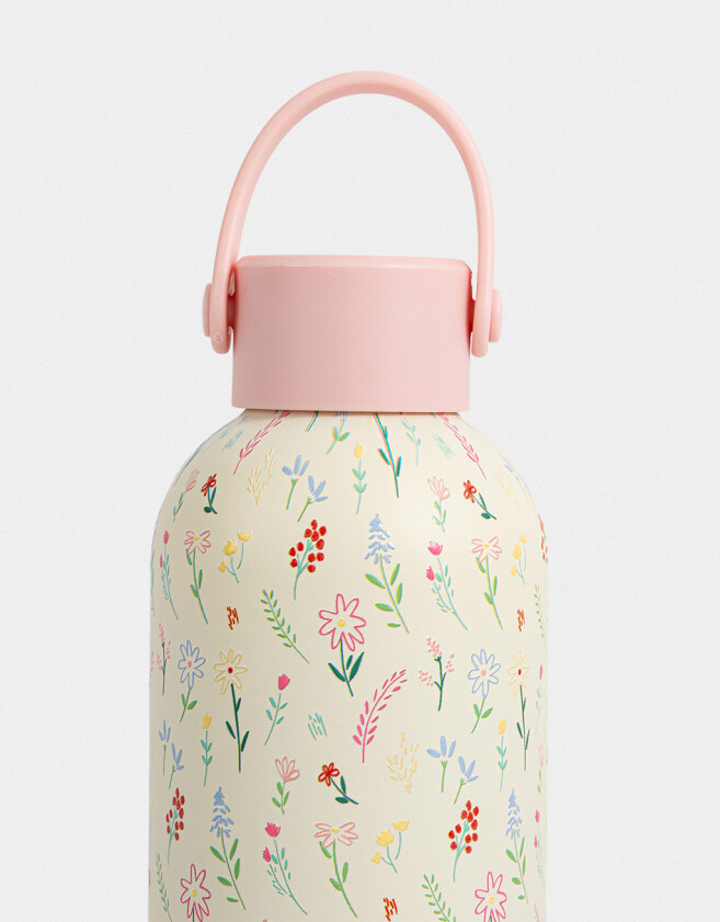 Accesorios Cocina Acero Botella Metálica Estampada - Blanco Crudo