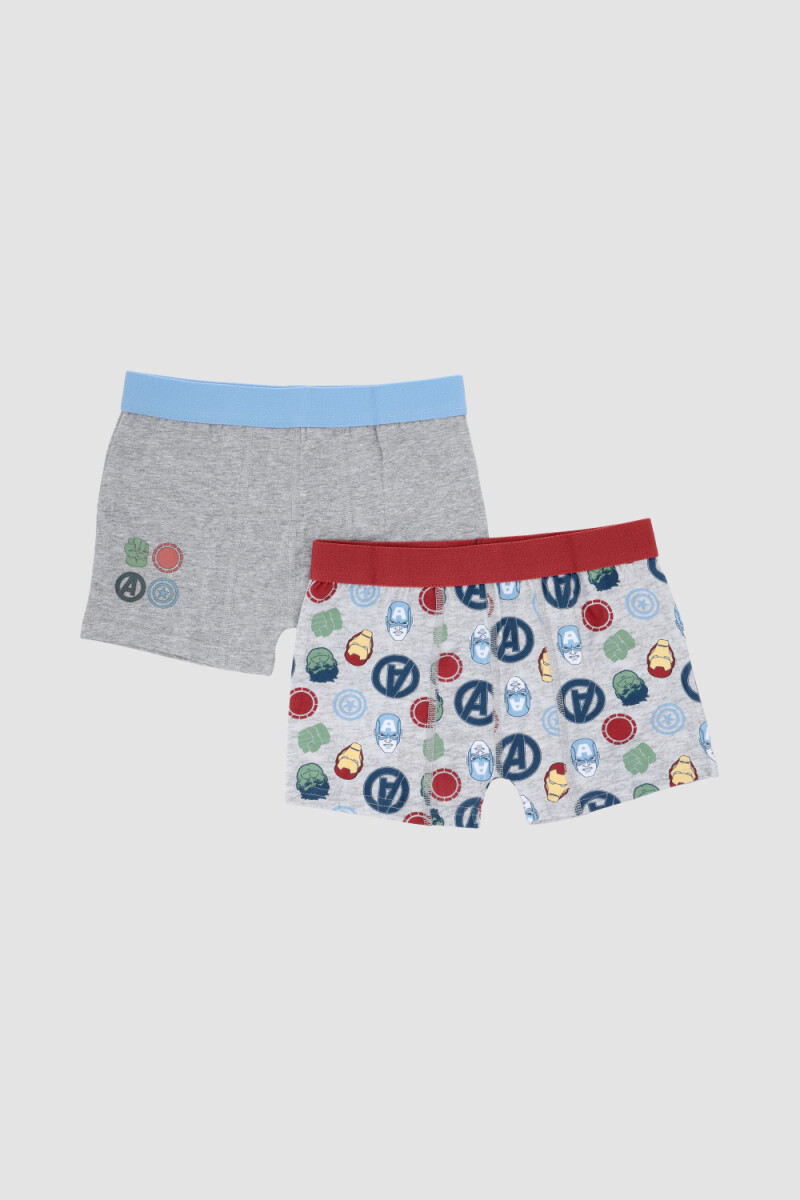 Pack x2 boxer marvel/disney Gris melange