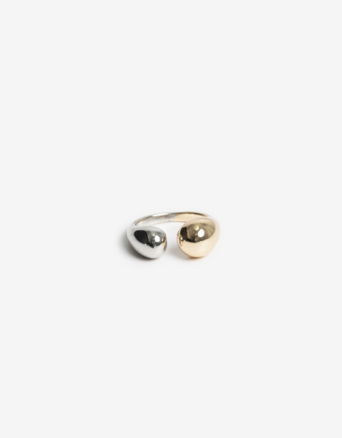 Anillos Chicos Metal Anillo De Metal Biplating - Combinacion Bicolor