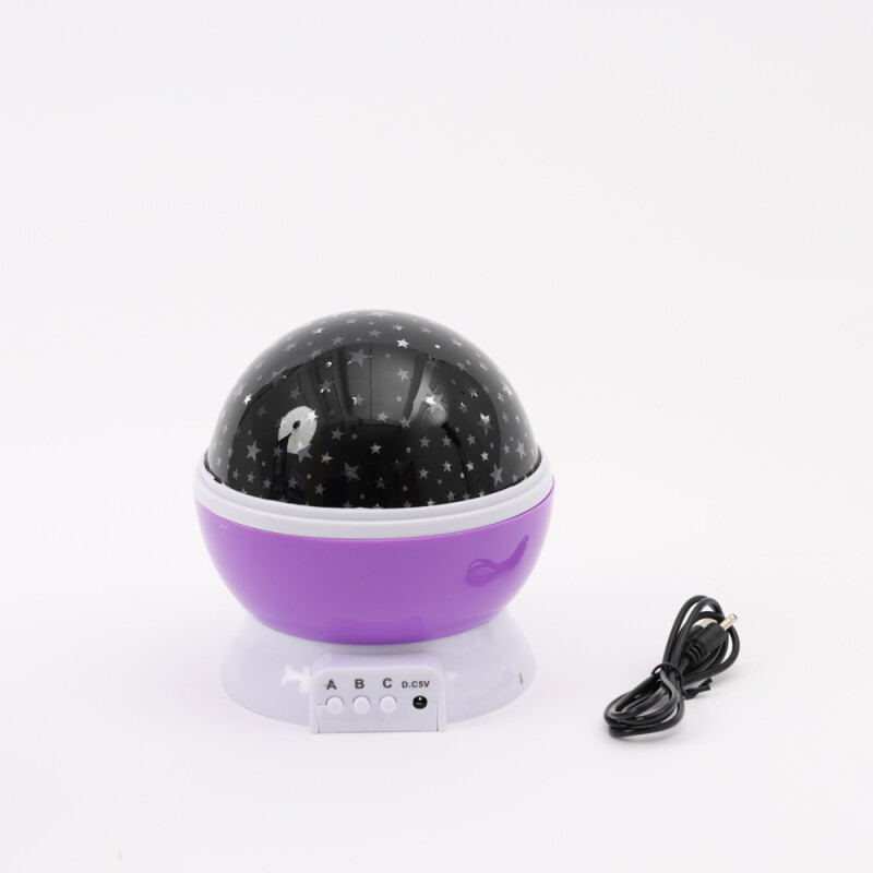 Lampara veladora giratoria proyector led Estrellas Usb Violeta Lampara veladora giratoria proyector led Estrellas Usb Violeta