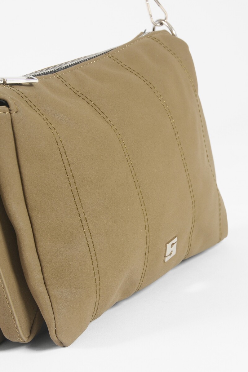 Bandolera pespunte marrón