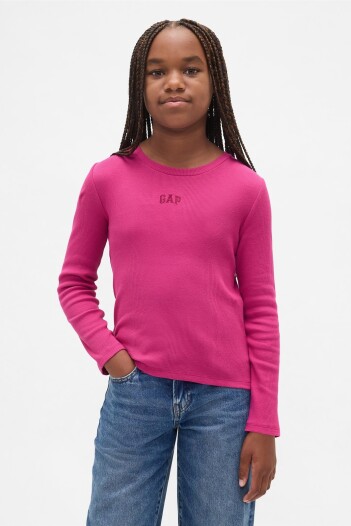 Remera Ribbed Niña Bright Fuchsia 026