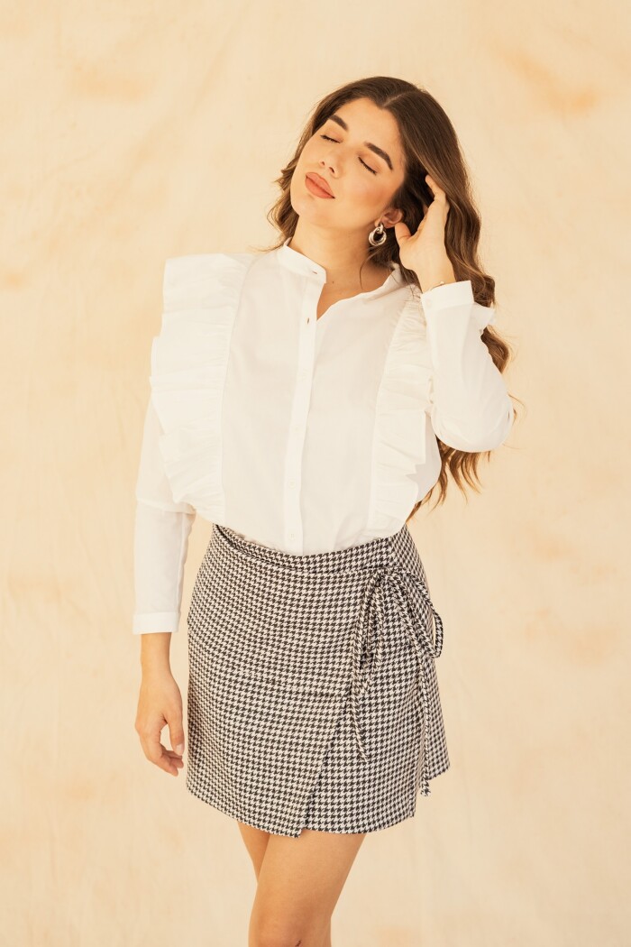 FALDA LAIA BRUSHED CLASSIC HOUNDSTOOTH FALDA LAIA BRUSHED CLASSIC HOUNDSTOOTH